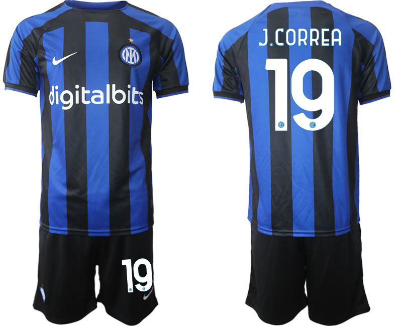 Men 2022-2023 Club Inter Milan home blue #19 Soccer Jersey